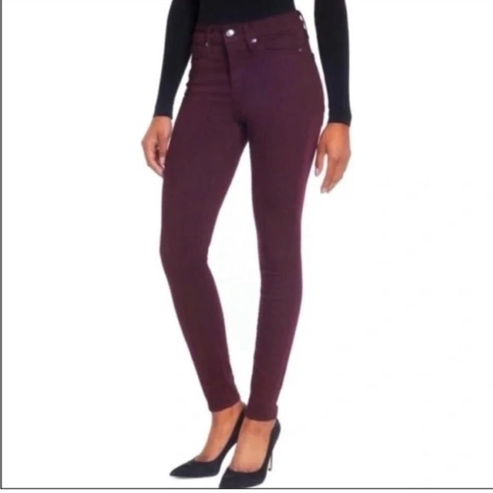 Good American Good Legs Deep Burgundy Skinny Jeans